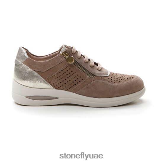 نحيف الشفق القطبي 15 القطيفة وردي رمادي / قطعة من الجبن Stonefly XJX8JT97 أحذية