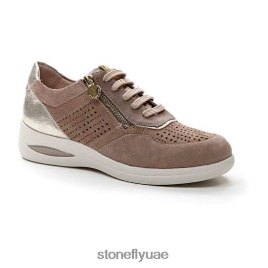 نحيف الشفق القطبي 15 القطيفة وردي رمادي / قطعة من الجبن Stonefly XJX8JT97 أحذية