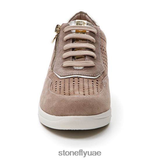 نحيف الشفق القطبي 15 القطيفة وردي رمادي / قطعة من الجبن Stonefly XJX8JT97 أحذية