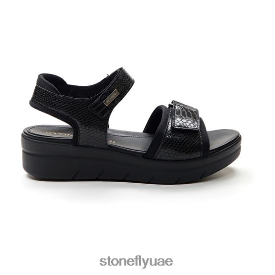 نحيف أكوا الثالث 17 ليكرا / ثانية منقوش أسود Stonefly XJX8JT140 صنادل