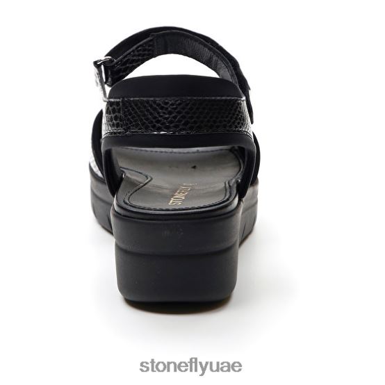 نحيف أكوا الثالث 17 ليكرا / ثانية منقوش أسود Stonefly XJX8JT140 صنادل