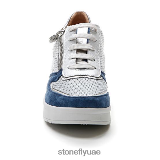 نحيف كريم 40 قطيفة / نسيج / نابا lth أزرق / فضي / أبيض Stonefly XJX8JT84 أحذية