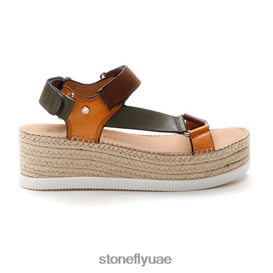 نحيف اليكسيا 6 عجل بني / أخضر / برتقالي Stonefly XJX8JT200 صنادل